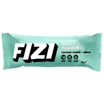 Batonėlis su šokolado glazūra "COCONUT COOKIE + ALMOND", be pridėtinio cukraus | Fizi (45 g)