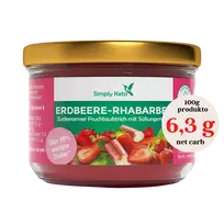 Rabarbarų ir braškių džemas su eritritoliu | Simply keto (230 g)