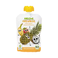 Ekologiška obuolių, bananų, ananasų ir kokosų tyrelė, be glitimo | FRECHE FREUNDE (100 g)