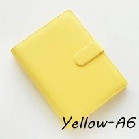 A5/A6 Vintage Notebook Cover Refillable Notebook File Folder Notepad Cover Leather Ring Binder Office Supplies Yellow-A6