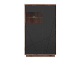 Vitrina Forn 2D1W, ruda/juoda