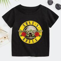 Rock Gun N Rose T-Shirt Summer Kids Fashion Music Short Sleeve Soft Top Comfortable Teenage Clothing for Boys Girls Punk Shirt 100cm