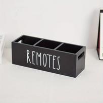 Remote Control Holder, Farmhouse Remote Storage Caddy, Bedside TV Controller Box, Rustic Wood Media Organizer Tray for Home Bedroom Table 1pc