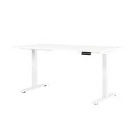 Dexo 2S reguliuojamo aukščio stalas: 1200x650x25mm baltas stalviršis, baltas rėmas