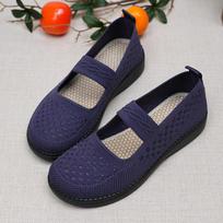 Women's Cloth Shoes Mesh Shallow Shoes Non-slip Wear-resistant Middle-aged and Elderly Shoes Elastic Walking Shoes for The Elderly 35 šviesiai violetinė spalva