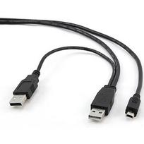 Gembird Dual USB2.0 A to Mini-USB Cable, 0.9m CCP-USB22-AM5P-3