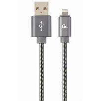 Gembird Premium Spiral Meta,l USB-A to Lightning, 1m CC-USB2S-AMLM-1M-BG