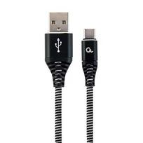 Cablexpert CC-USB2B-AMCM-1M-B Premium cotton braided Type-C USB charging and data cable, 1 m, black | CC-USB2B-AMCM-1M-B