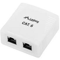 Lanberg FTP Data Box 2-port RJ45 shielded cat. 6 OS6-0002-W