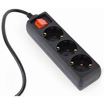 Gembird Energenie UPS power strip, 3x Schuko, fused switch, 16A, C14 plug, 0.6m, black EG-PSU3-01