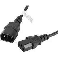 Lanberg Power Extension Cable, C13 to C14, 1.8m CA-C13E-10CC-0018-BK