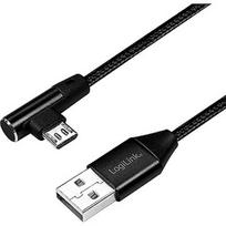 Logilink micro USB 1.0m kątowy czarny CU0142