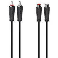 Hama Hama Audio Extension Cable, 2 RCA plugs - 2 RCA sockets, 1.5 m, black- cable 00205259