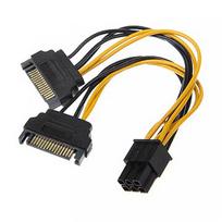 Akasa SATA to 6pin PCIe Cable, 0.15m AK-CBPW13-15