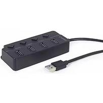 Gembird USB 2.0 powered 4-port hub with switches black UHB-U2P4P-01