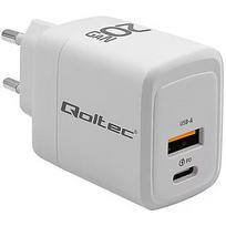 Qoltec GaN 20W charger,5V 20V 1.5A 3A,1xUSB C PD,1xUS 51823