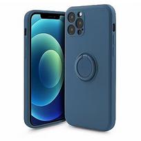 Mocco Pastel Ring Silicone Back Case for Samsung Galaxy S21 FE 5G Blue MO-RING-SA-S21FE-BL