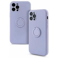 Mocco Pastel Ring Silicone Back Case for Samsung Galaxy S21 FE 5G Violet MO-RING-SA-S21FE-VI
