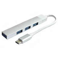 RoGer USB-C HUB 3xUSB2.0  / 1xUSB3.0 5Gbps / silver RO-USBC-4USB-SI