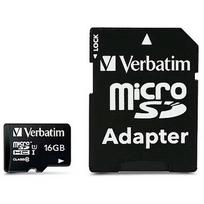 Verbatim Premium, microSDHC, 16GB, UHS-I, U1, V10 +Adapter 44082