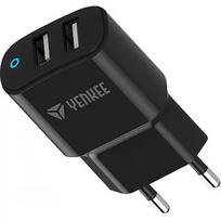 Yenkee Charger 2 x USB A 12W 2.4A  YAC 2024BK
