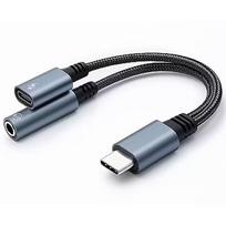 Qoltec Adapter 2w1 USB C USB C Jack 3.5mm PD 15W 51785