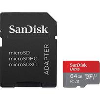 SanDisk Ultra, microSDXC, 64GB, UHS-I, U1, V10 +Adapter SDSQUAB-064G-GN6MA