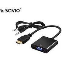 Elmak Adapter HDMI M - VGA 15 pin F + Audio Jack 3,5mm SAVIO CL-23/B SAVIO CL-23B