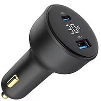 Gembird Auto lādētājs Gembird 2-port USB Car Fast Charger 30W Black TA-UC-AC2PD30LCD-CAR-01