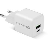 everActive PHONE CHARGER GAN 1X US B, 1X USB-C 20W WHITE SC-330Q