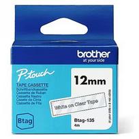 Brother BTAG135 12MM WHITE ON CLEAR TAPE BTAG135