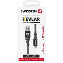 Swissten Kevlar Data Cable Usb / Usb-C 1.5 M 71541010