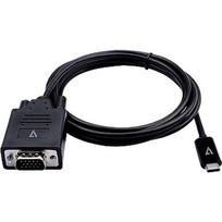 V7 BLACK USB-C TO VGA VIDEO CABLE USB-C MALE TO VGA MALE 2M 6.6FT V7UCVGA-2M