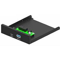 Gembird Adapteris Gembird Internal 3.5 Front PC Panel USB 3.1 Type-A + Type-C Port Black FDI3-U3C-01
