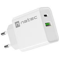 Natec USB Charger Ribera USB-A+USB-C Power Delivery 20W white NUC-2061