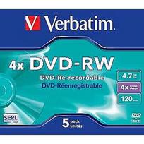 Verbatim DVD-RW 4.7GB 4X MATT SILVER jewel box - 43285  43285