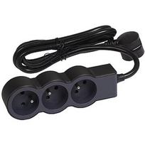 Legrand 16A 3680W 3x2P+Z extra-flat power strip extension with 1.5m cord - black and dark gray 049472