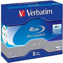 Verbatim  BD-R Verbatim 25GB 6x Single Layer 5 Pack Jewel 43715V