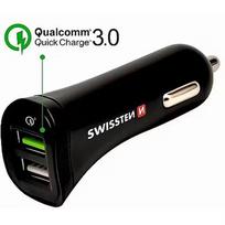 Swissten Quick Charge 3.0 Car charger 12 / 24V / 2.4A / 18W + Micro USB Cable 1.5m SW-CCH-2.4A-18W-B