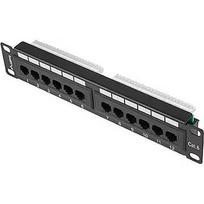 Lanberg Patch Panel 10'', 12 port 1U, cat.6, black PPU6-9012-B