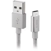 Sbs SBS Silver Metal Braided, USB-A - Micro USB, silver - Cable TECABLEMICROBS