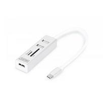Digitus OTG Type-C SD/MicroSD Card Reader, Aluminum DA-70243