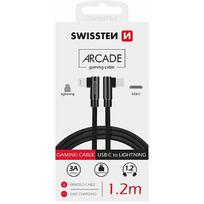 Swissten L Type Textile Universal Quick Charge 3.1 USB-C to Lightning Data and Charging Cable 1.2m Black SW-QU-TYPCLIGHT012M-BK