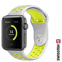 Swissten Silicone sport band, 38-40mm, Grey/Yellow - for Apple 1/2/3/4/5/6/7/8/SE/SE2022 46000603