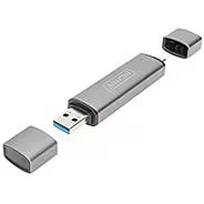 Digitus COMBO CARD READER HUB USB-C+ USB 3.0 1X SD 1X MICROSD GREY DA-70886