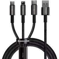 Baseus Tungsten 3in1, USB-A to USB-C/MicroUSB/Lightning, 1.5m CAMLTWJ-01