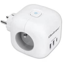Qoltec Power cube 6in1 extension cord 3xAC USB 52548