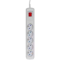 ActiveJet grey power strip with cord ACJ COMBO 5G/1,5M/BEZP. AUT/S ACP-5GN 1,5M SZ