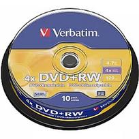 Verbatim  DVD+RW SERL Verbatim 4.7GB 4x 10 Pack Spindle 43488V