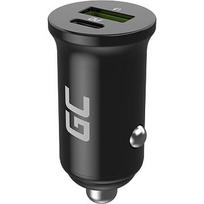 Green Cell Autoladegerät 38W GC PowerRide Nano38 mit USB-C USB-A Power Delivery und Ultra Charge Schnellladung CADM-GC-38AC